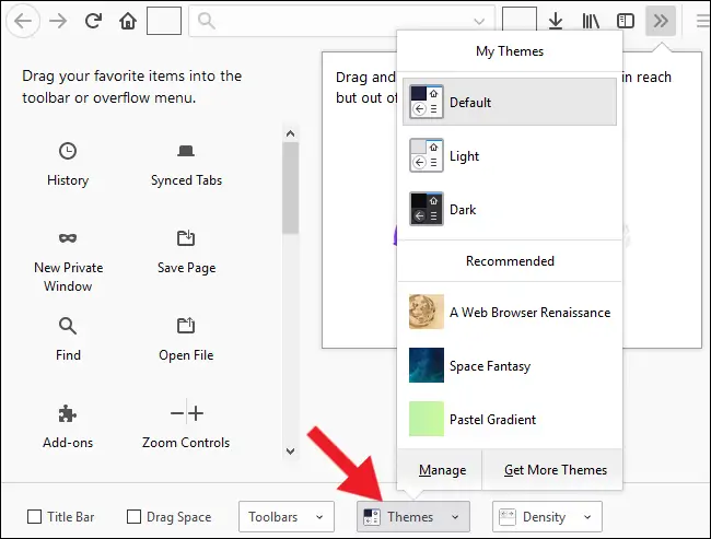 آموزش تغییر ظاهر Firefox جدید و نصب تم و حذف و اضافه کردن دکمه‌های نوار ابزار