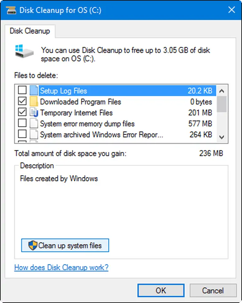 آموزش خالی کردن درایو C با ابزار Disk Cleanup ویندوز و حذف فایل‌های سیستمی اضافی
