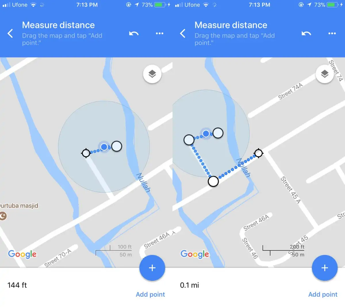 محاسبه فاصله، ترافیک مسیر و اطلاع از مسدود بودن راه‌ها در نقشه گوگل