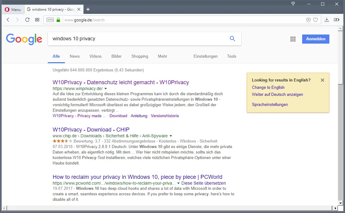 روش تغییر دادن زبان جست‌وجو در گوگل