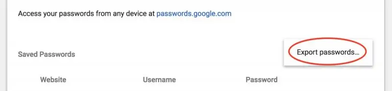آموزش اکسپورت کردن لیست رمز عبور و نام کاربری از گوگل کروم