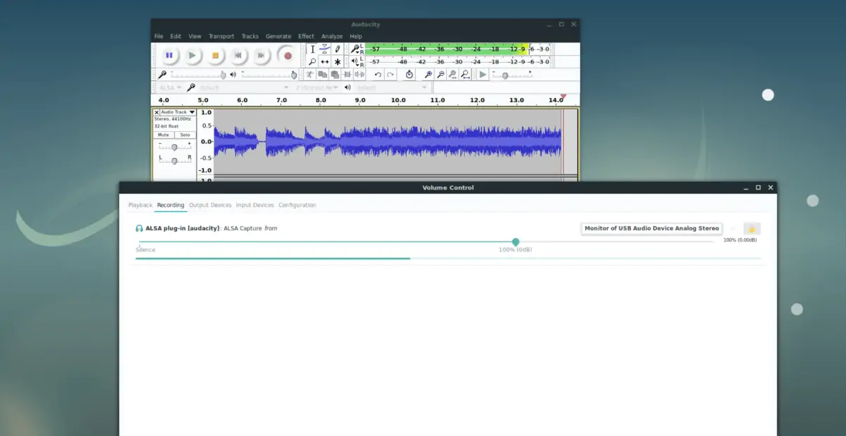 آموزش ضبط کردن صدا در لینوکس به کمک Pavu Control و Audacity و Gnome Sound Recorder
