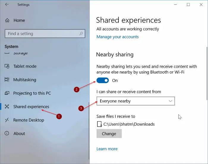 آموزش انتقال فایل بین دو کامپیوتر در ویندوز ۱۰ با Nearby Sharing