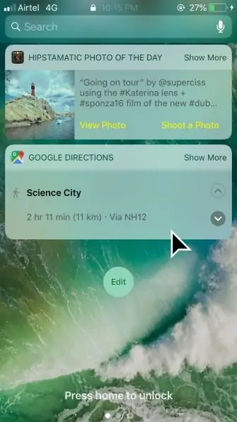 استفاده از راهنمای قدم به قدم Google Maps در صفحه قفل آیفون با ویجت Google Directions