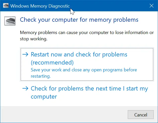 دو روش تست حافظه RAM با ابزار Windows Memory Diagnostics