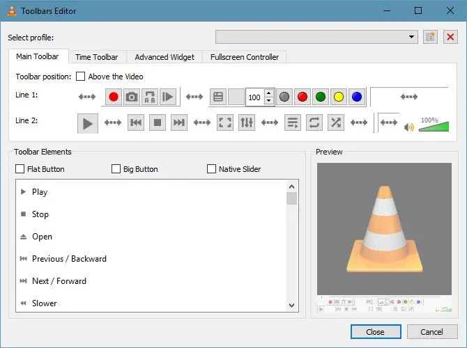 آموزش تغییر دکمه‌های VLC و ذخیره کردن پروفایل تنظیمات ظاهری برای استفاده‌های بعدی