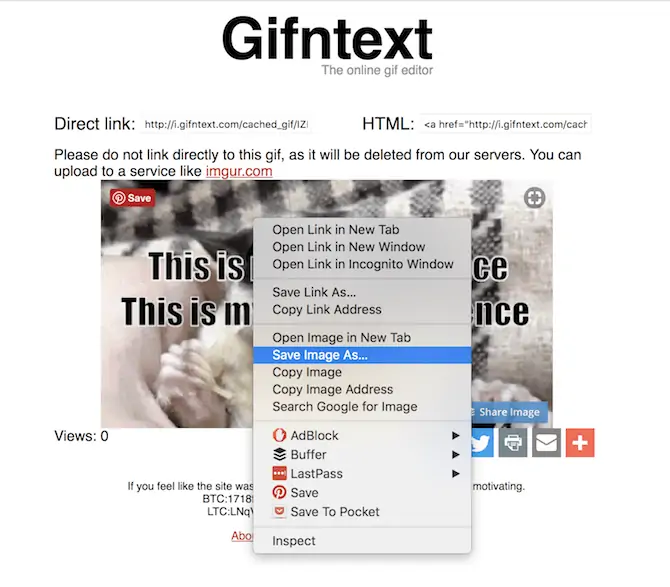 قرار دادن متن روی گیف به کمک سایت Gifntext