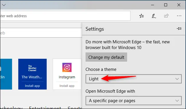 نحوه مشکی کردن ظاهر Microsoft Edge و تیره کردن صفحات سایت‌ها