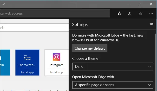 نحوه مشکی کردن ظاهر Microsoft Edge و تیره کردن صفحات سایت‌ها