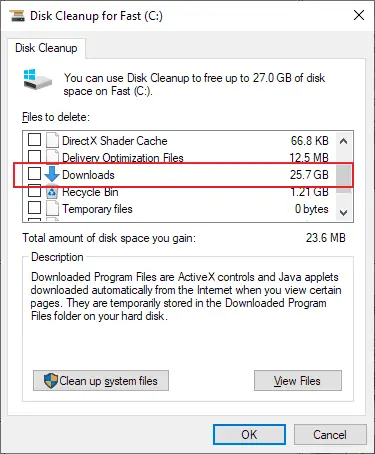 جلوگیری از پاک شدن فایل‌های فولدر Downloads در ویندوز ۱۰