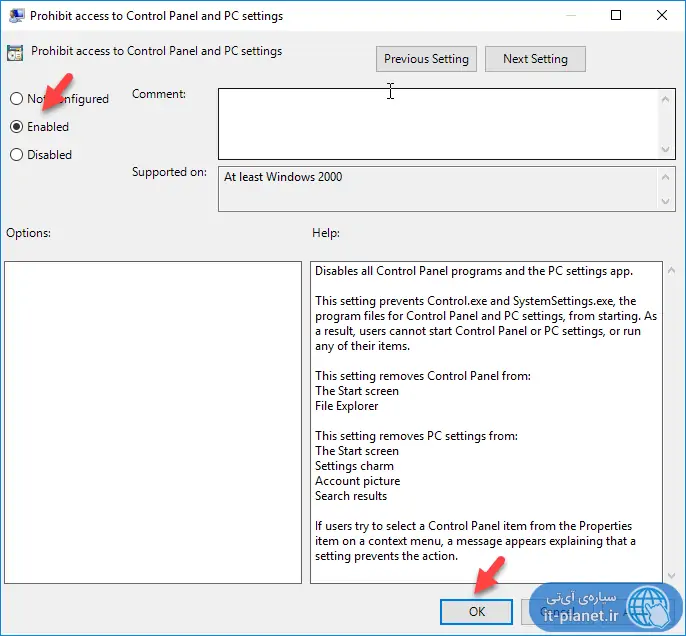 آموزش محدود کردن Control Panel و Settings در حساب‌های کاربری استاندارد ویندوز ۱۰