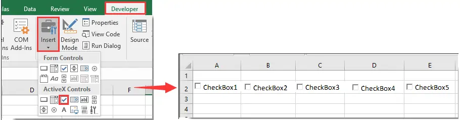 چگونه تیک زدن یکی از چند چک‌باکس را در Excel پیاده‌سازی کنیم؟
