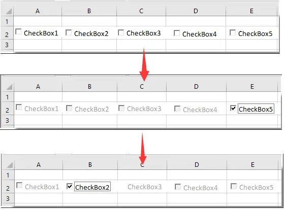 چگونه تیک زدن یکی از چند چک‌باکس را در Excel پیاده‌سازی کنیم؟