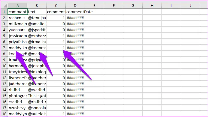 آموزش دانلود تمام کامنت‌های اینستاگرام به صورت فایل Excel