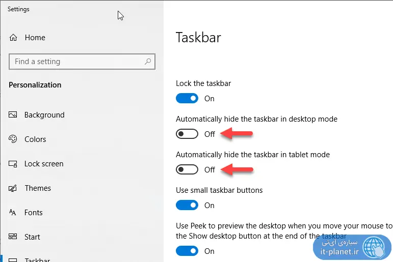 نحوه مخفی کردن خودکار تسک‌بار و غیرفعال کردن Taskbar در حالت چندمانیتوره