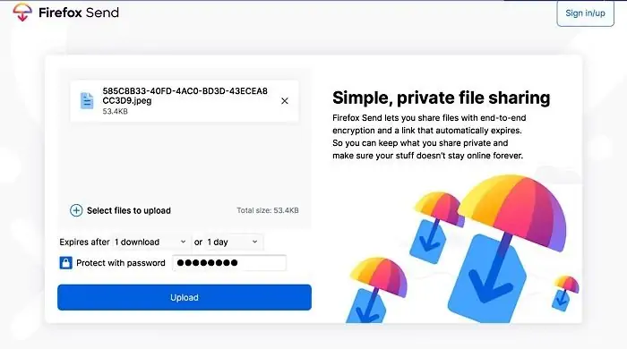 ارسال فایل به صورت امن و رمزگذاری شده با Firefox Send