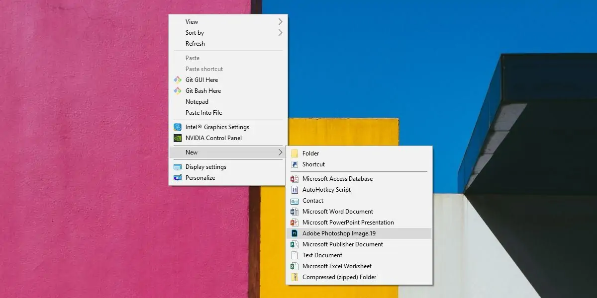آموزش اضافه کردن فتوشاپ به منوی راست‌کلیک برای ایجاد سریع فایل جدید