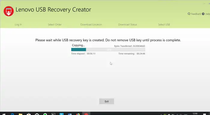آموزش ایجاد پارتیشن ریکاوری با Lenovo USB Recovery Creator