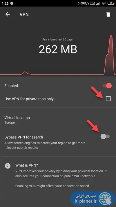 آموزش استفاده از VPN‌ رایگان Opera در اندروید