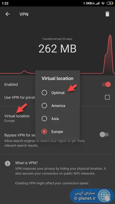 آموزش استفاده از VPN‌ رایگان Opera در اندروید