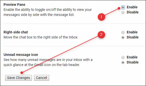 آموزش فعال کردن پنل پیش‌نمایش ایمیل‌ها در Gmail