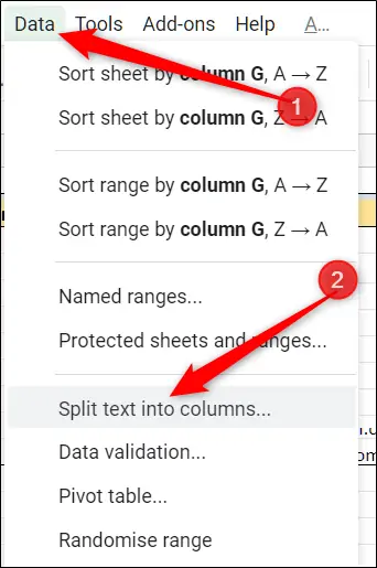 چگونه سلول‌های متنی را در Google Sheet را به چند سلول تقسیم کنیم؟