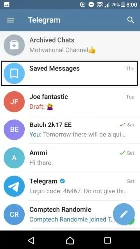 آموزش ذخیره کردن فایل و پیام در تلگرام و ایجاد یادآوری