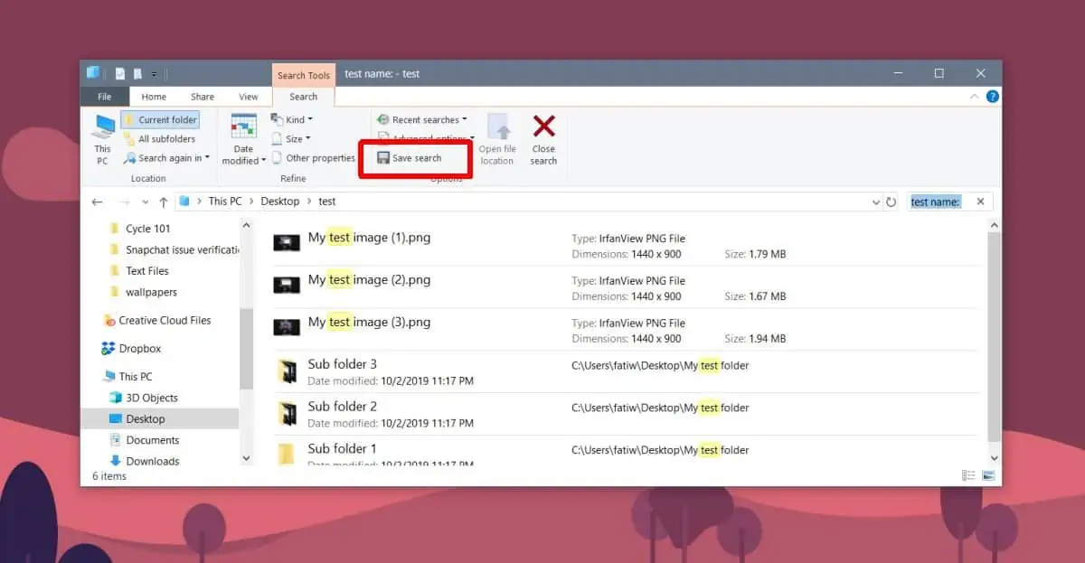 آموزش ذخیره کردن جستجوهای انجام شده در File Explorer ویندوز ۱۰