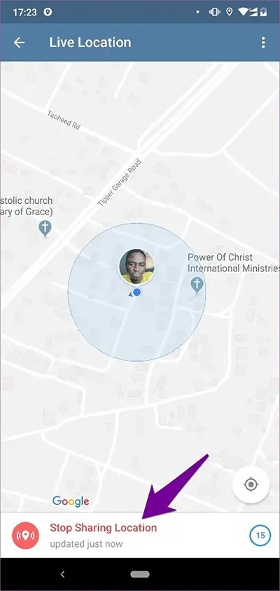 آموزش به اشتراک گذاشتن موقعیت جغرافیایی به صورت زنده در تلگرام