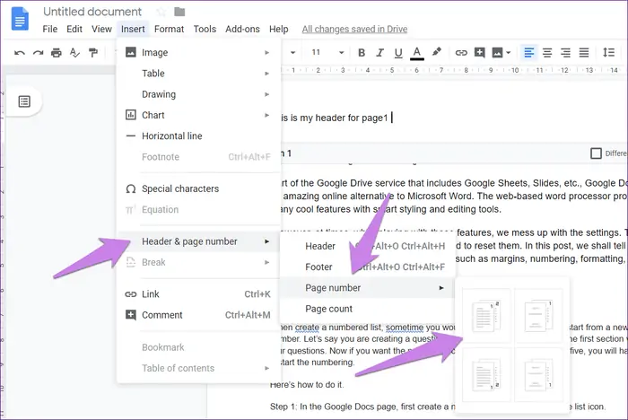 چگونه هدر و فوتر صفحات فایل‌های Google Docs‌ را به صورت متفاوت طراحی کنیم؟