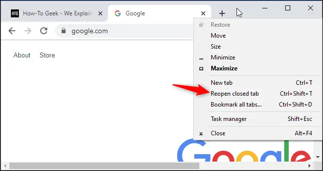 چگونه تب‌ها و پنجره‌های اخیراً بسته شده در Chrome را باز کنیم؟