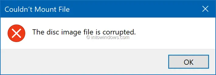 روش‌های رفع ارور Couldn’t Mount File. The disc image file is corrupted در ویندوز ۱۰