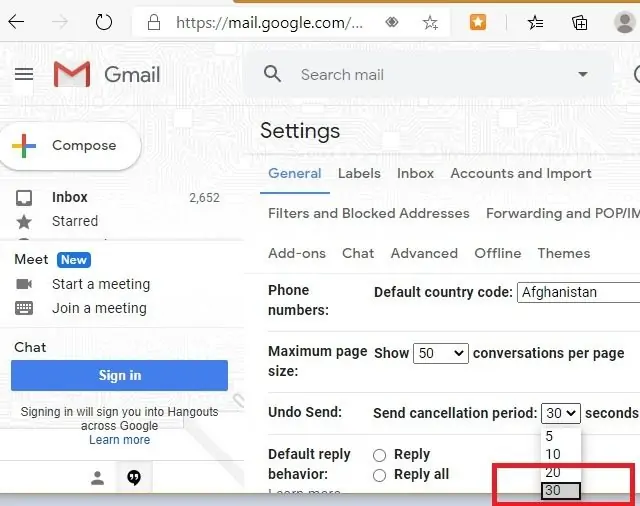 افزایش مدت زمان قبل از ارسال قطعی ایمیل در Gmail