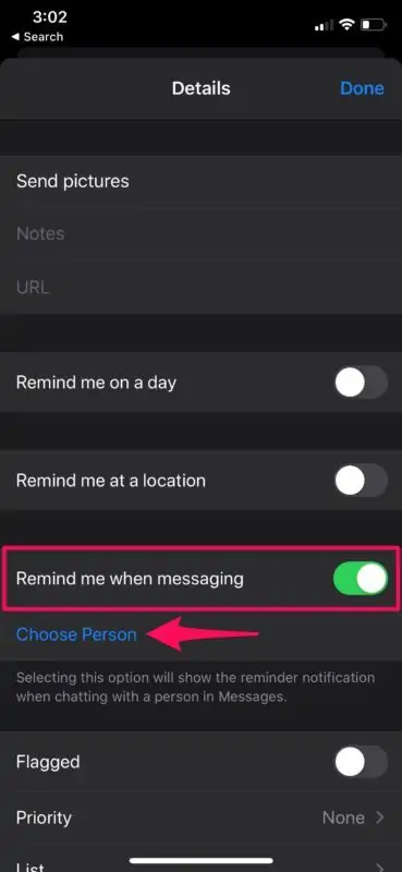 چگونه نکات مهم حین ارسال پیامک در آیفون و آیپد را با اپ Reminders، یادآوری کنیم؟
