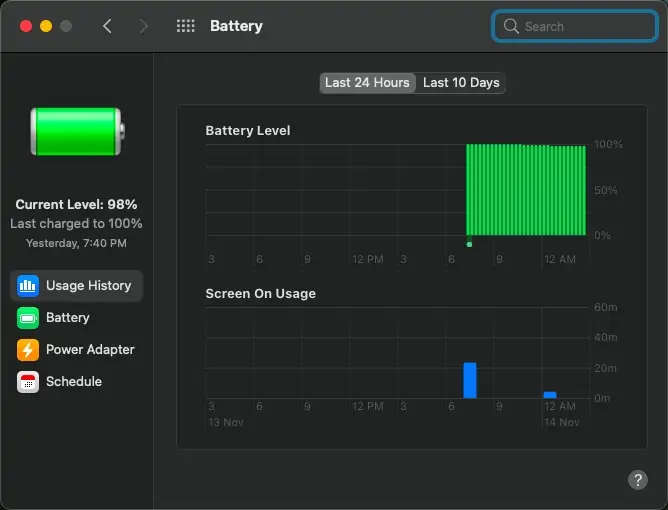 چگونه در macOS Big Sur میزان مصرف و شارژ باتری را چک کنیم؟