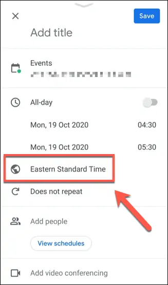 آموزش تغییر موقعیت زمانی در سایت و اپ تقویم گوگل