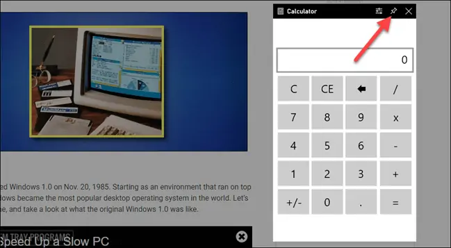 آموزش نمایش ماشین حساب روی پنجره‌ی برنامه‌ها و بازی‌ها در ویندوز ۱۰