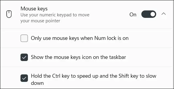 آموزش حرکت موس و چپ و راست کلیک با استفاده از کیبورد در Windows 11