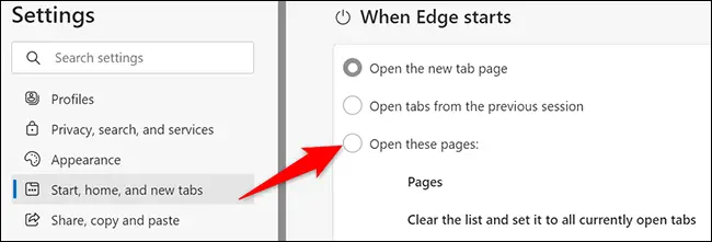 آموزش باز کردن خودکار چند صفحه پس از اجرا کردن Edge و تغییر صفحه خانه