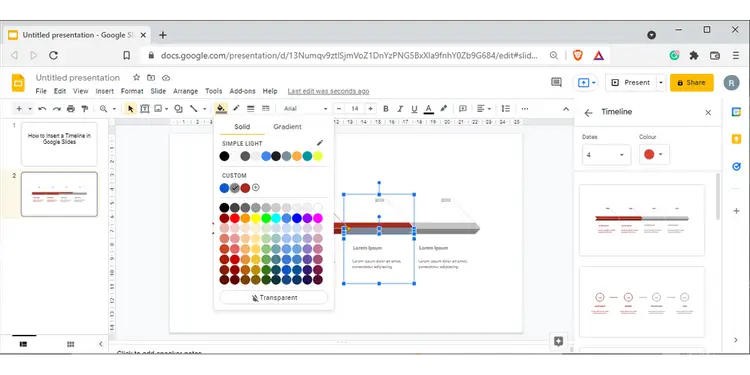 آموزش طراحی تایم‌لاین یا نمودار پیشرفت پروژه در Google Slides