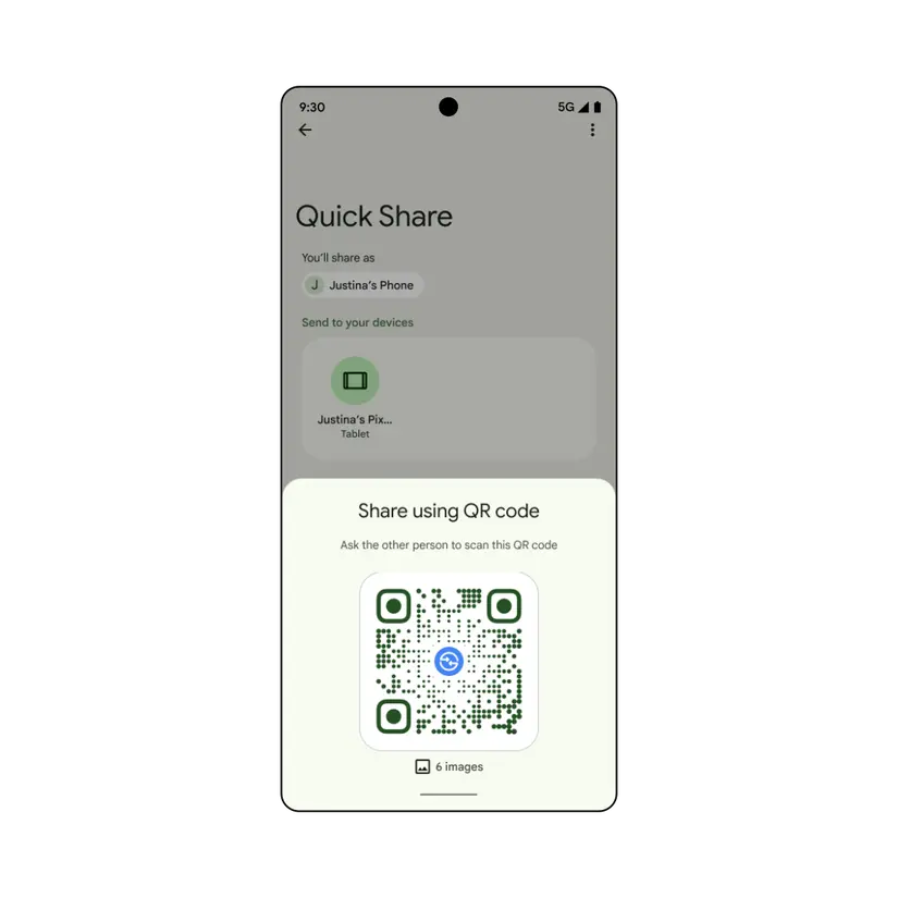 تغییر نام Nearby Share اندروید به Quick Share و انتقال فایل با اسکن QR Code