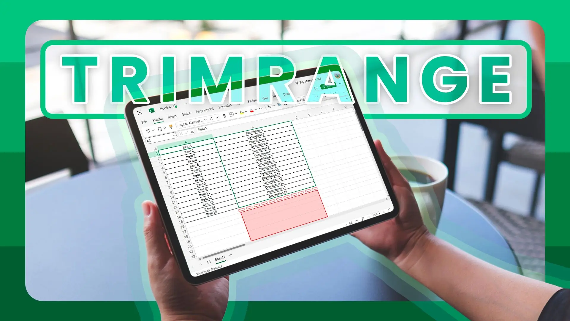 چگونه با تابع TRIMRANGE مشکل ردیف‌های خالی و محاسبه در اکسل را حل کنیم؟