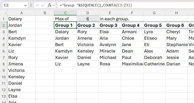 آموزش تابع SEQUENCE در اکسل برای شماره گذاری پویا