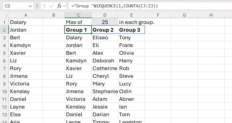 آموزش تابع SEQUENCE در اکسل برای شماره گذاری پویا