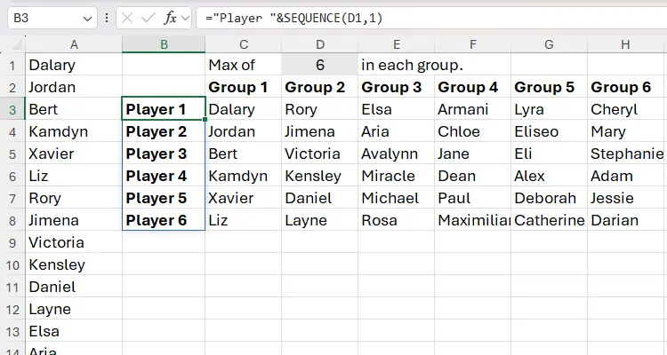 آموزش تابع SEQUENCE در اکسل برای شماره گذاری پویا