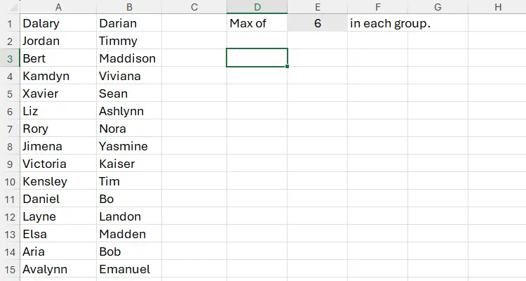 آموزش تقسیم کردن چند ستون یا ردیف در اکسل در چند دسته منظم ستون و ردیف در اکسل