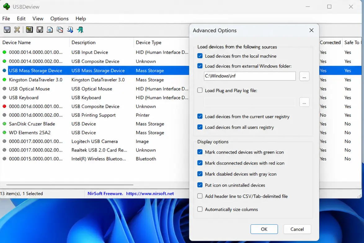 چگونه لیست وسایل USB متصل شده به کامپیوتر و زمان اتصال هر وسیله را بررسی کنیم؟