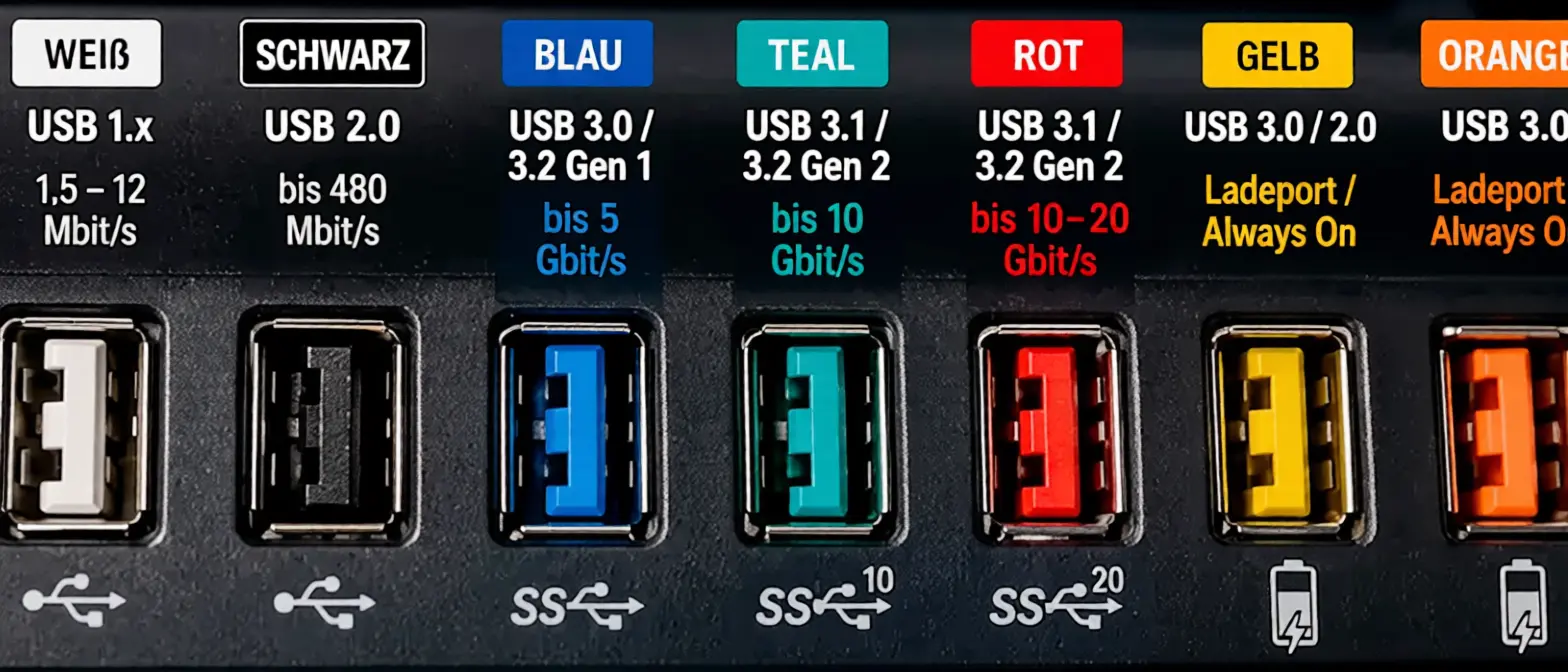 رنگ USB مادربورد و لپ‌تاپ چه معنایی دارد و کدام برای شارژ کردن بهتر است و کدام سریع‌تر است؟