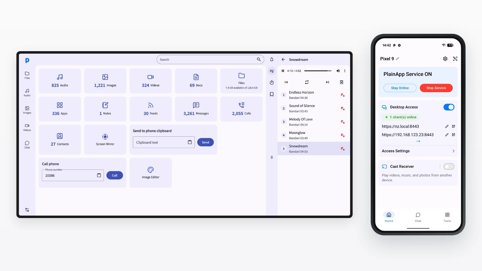 معرفی PlainApp برنامه‌ای برای مدیریت گوشی اندرویدی از طریق کامپیوتر بدون نیاز به کابل USB