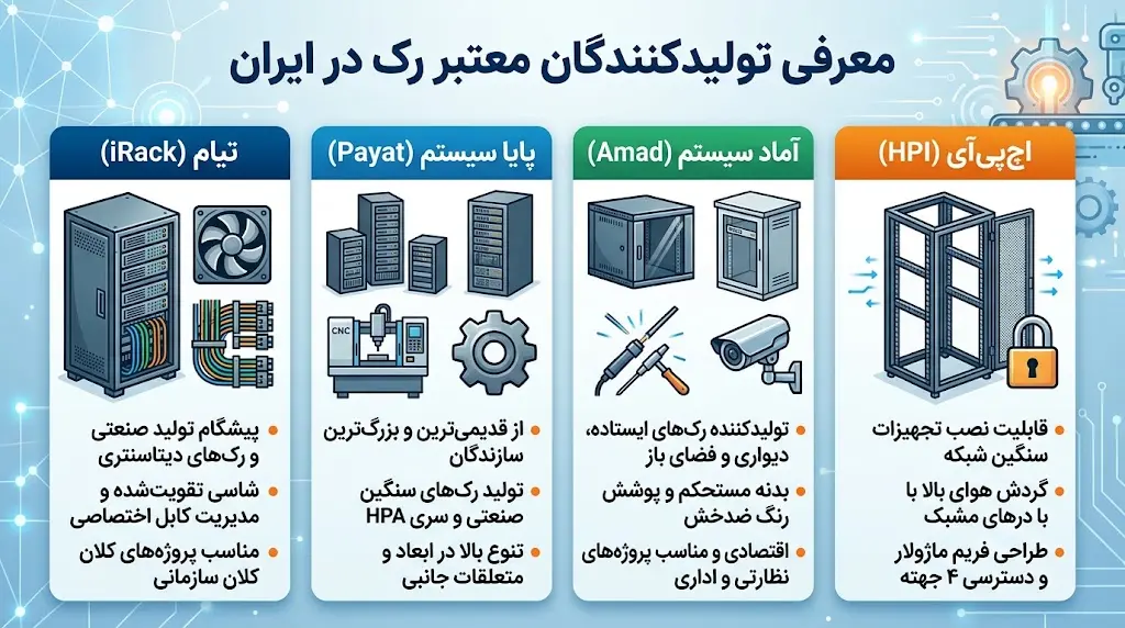 کارخانهها و تولیدکنندگان معتبر داخلی رک
